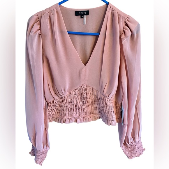 Hostess Pick 🥳☄️1. State Pink Puff Sleeve Smocked Crop Blouse SOLD! - Picture 6 of 10